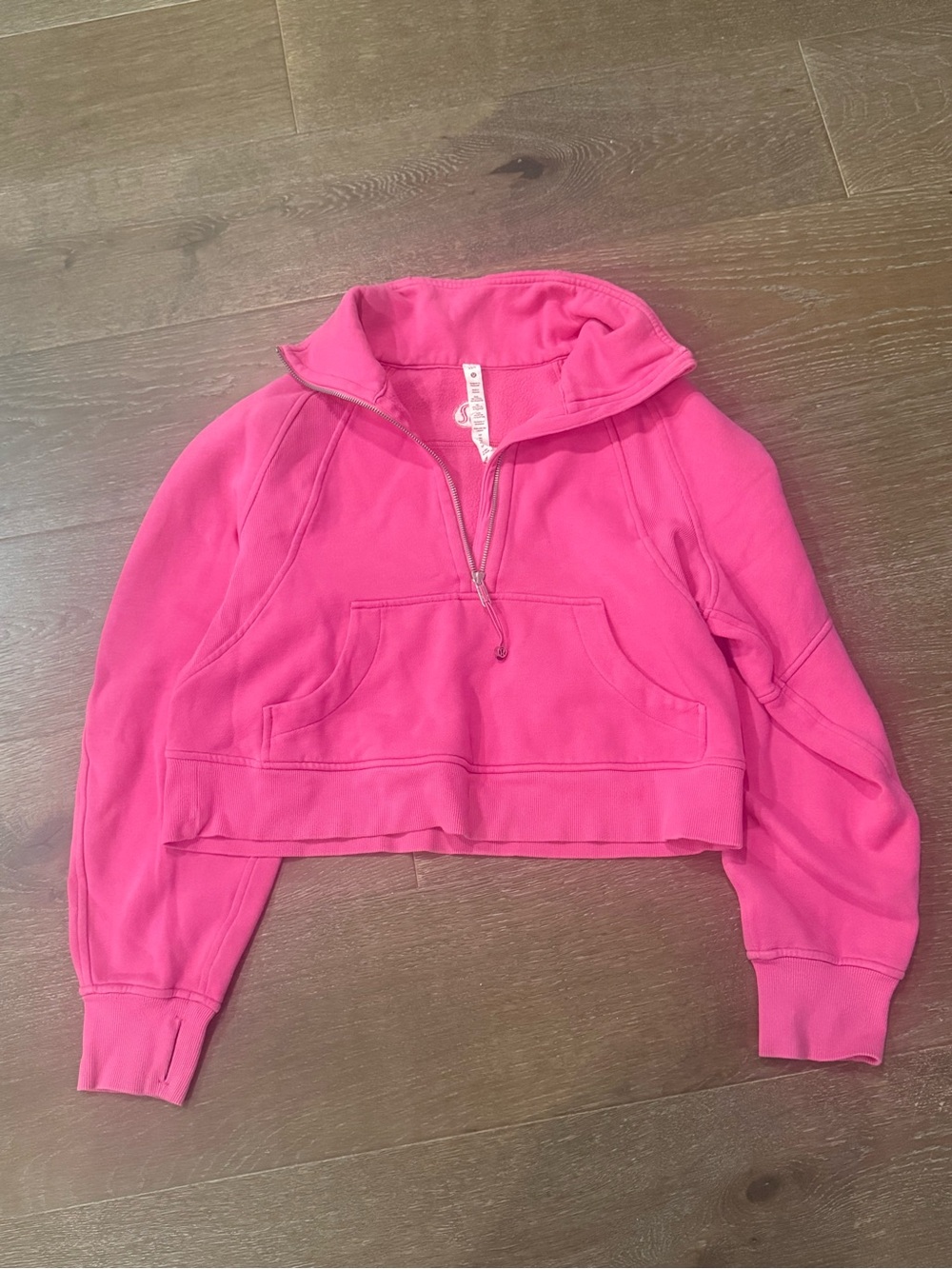 Lululemon Cropped Pink Quarter-Zip Pullover Sweater - XS/S